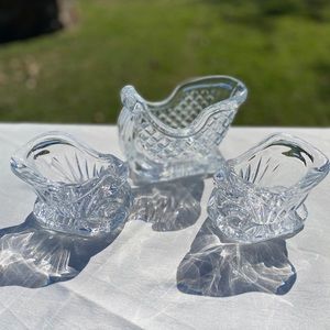 Vintage Christmas Crystal Sleighs set 3